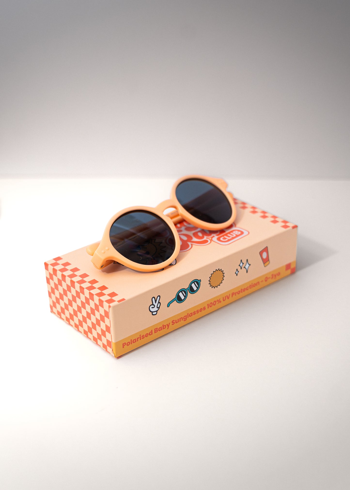 Peach Mini Rays ~ Baby Sunglasses (0–3 Years)