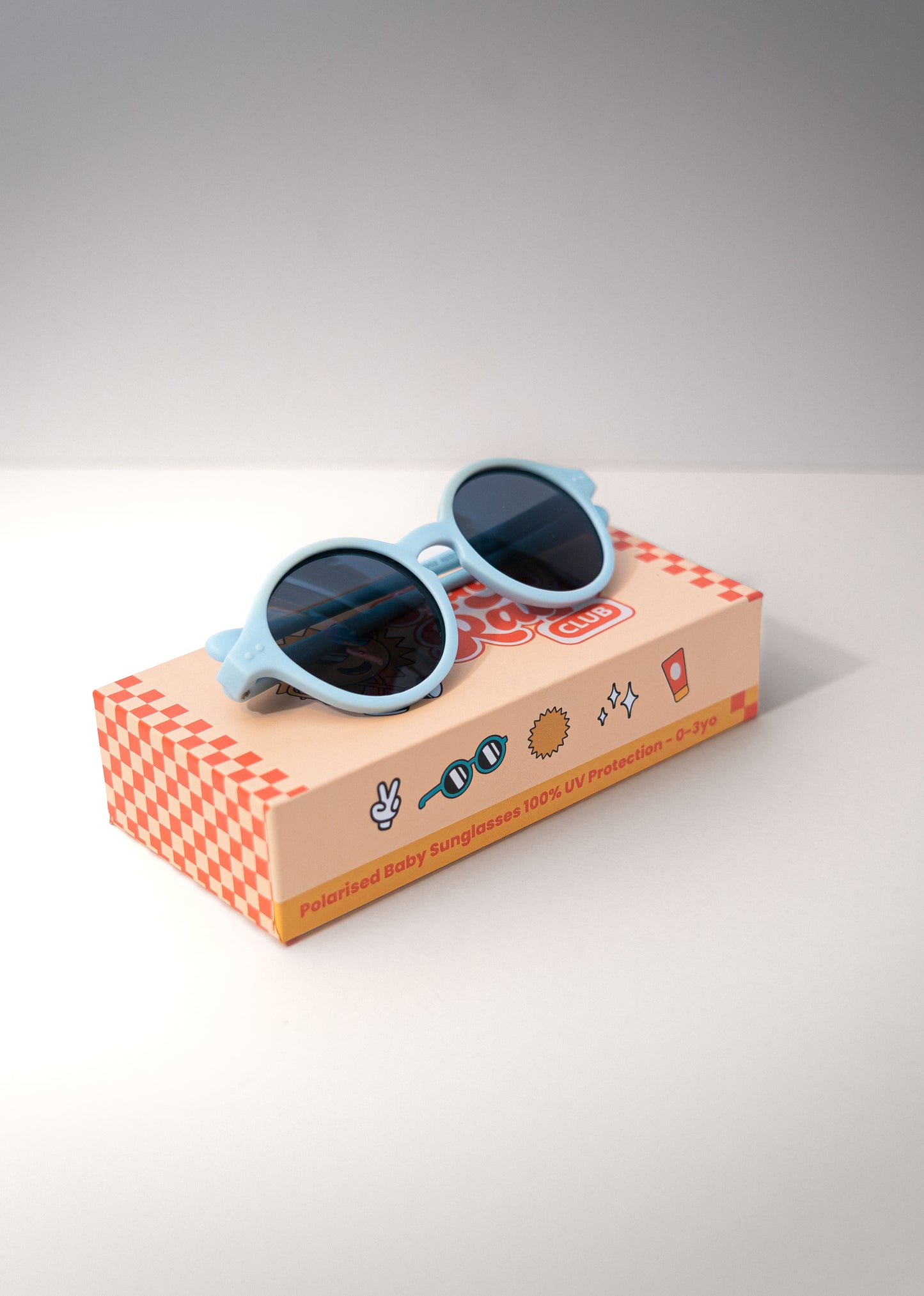 Light Blue Mini Rays ~ Baby Sunglasses (0–3 Years)