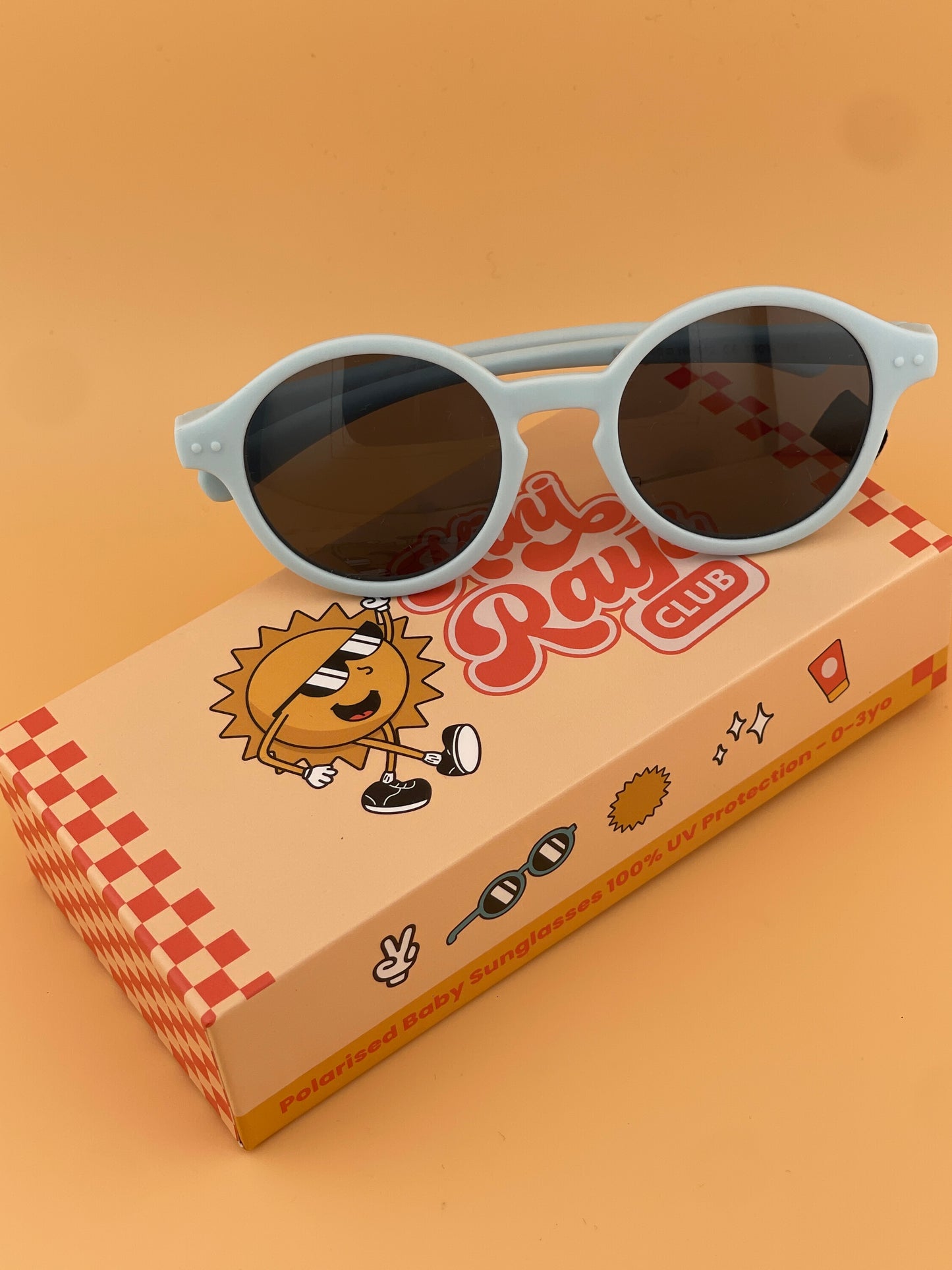 Light Blue Mini Rays ~ Baby Sunglasses (0–3 Years)