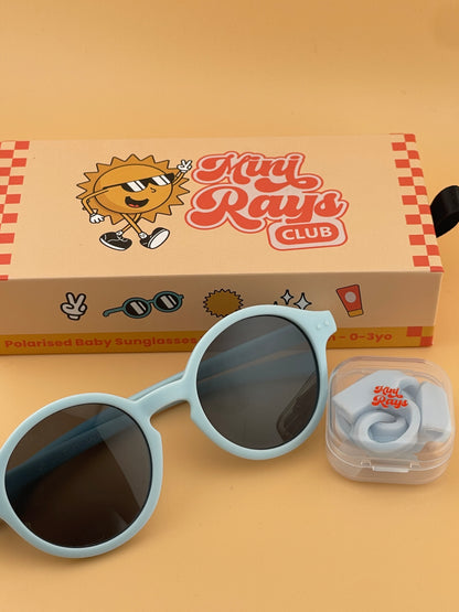 Light Blue Mini Rays ~ Baby Sunglasses (0–3 Years)
