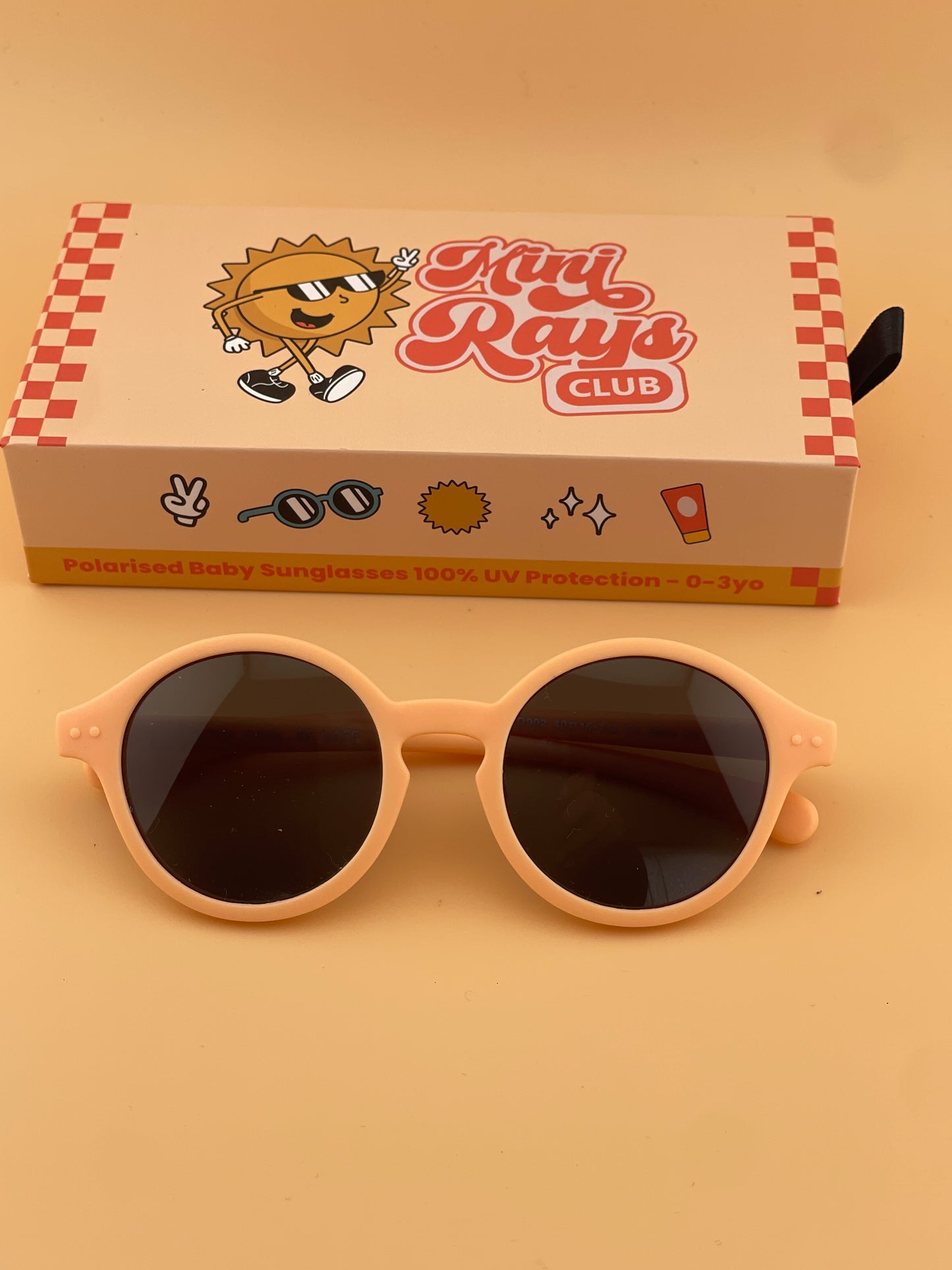 Peach Mini Rays ~ Baby Sunglasses (0–3 Years)