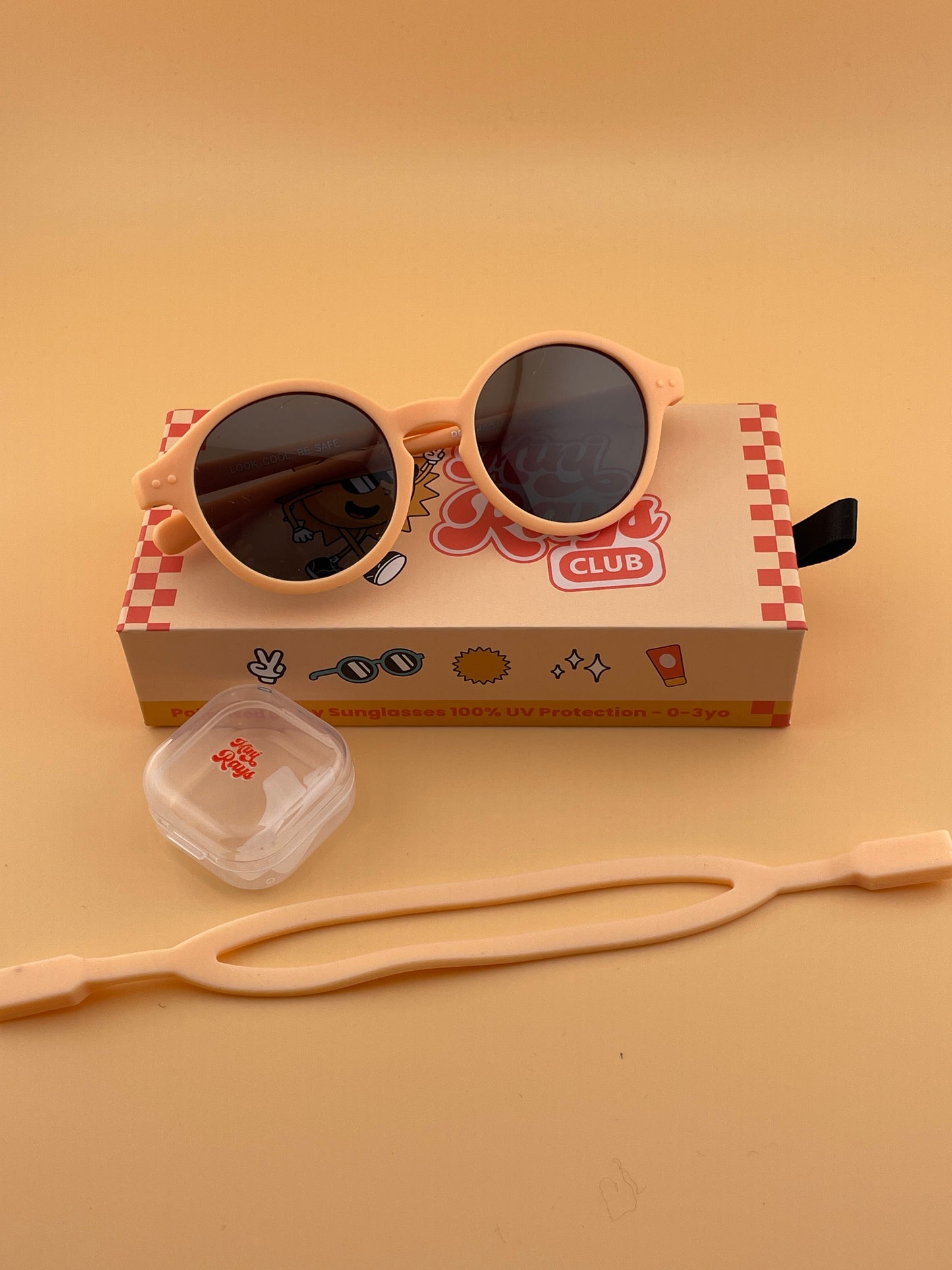 Peach Mini Rays ~ Baby Sunglasses (0–3 Years)