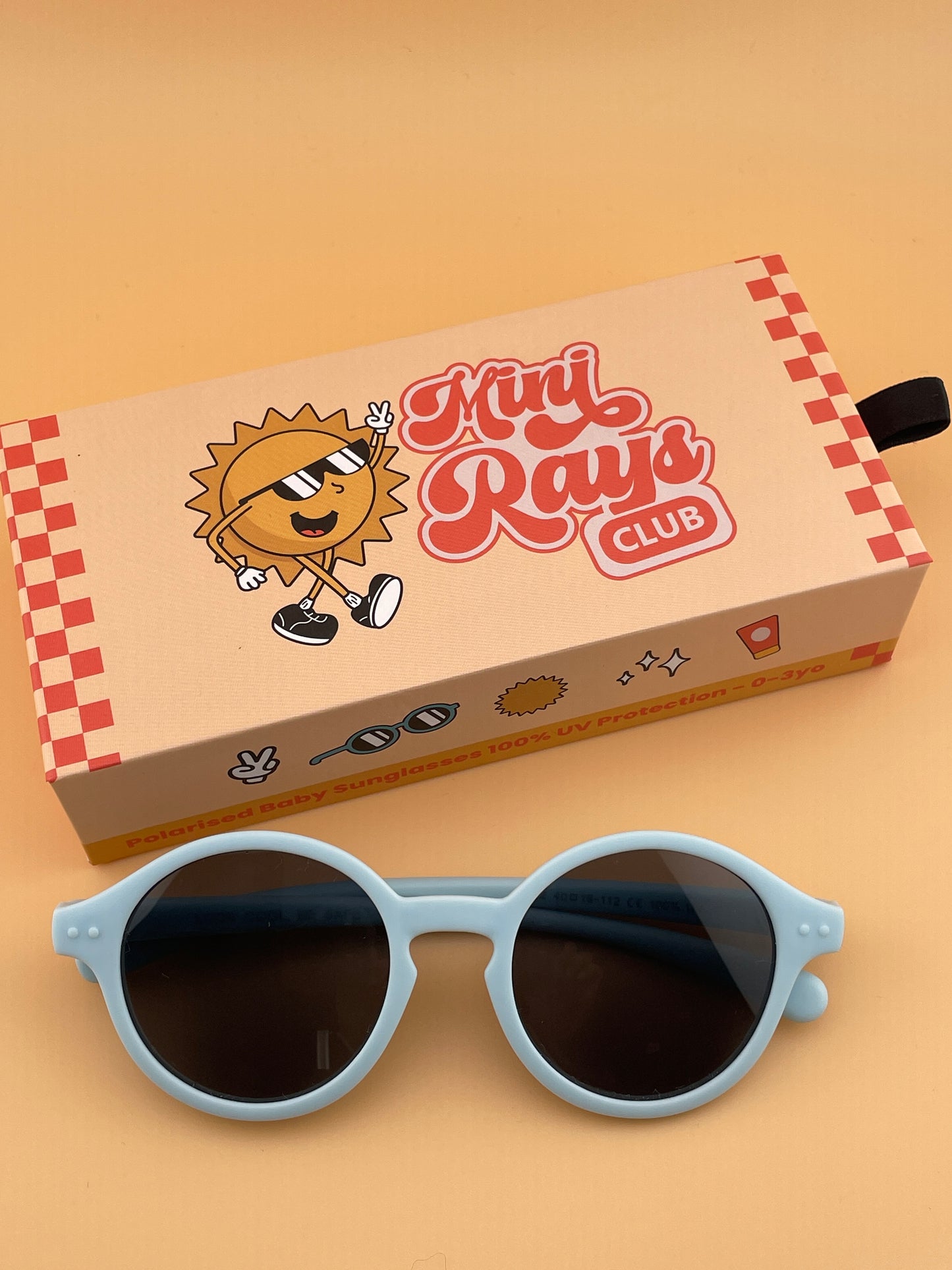 Light Blue Mini Rays ~ Baby Sunglasses (0–3 Years)