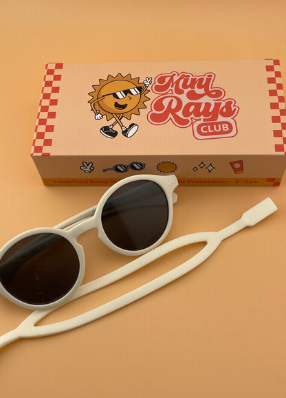 White Mini Rays ~ Baby Sunglasses (0–3 Years)