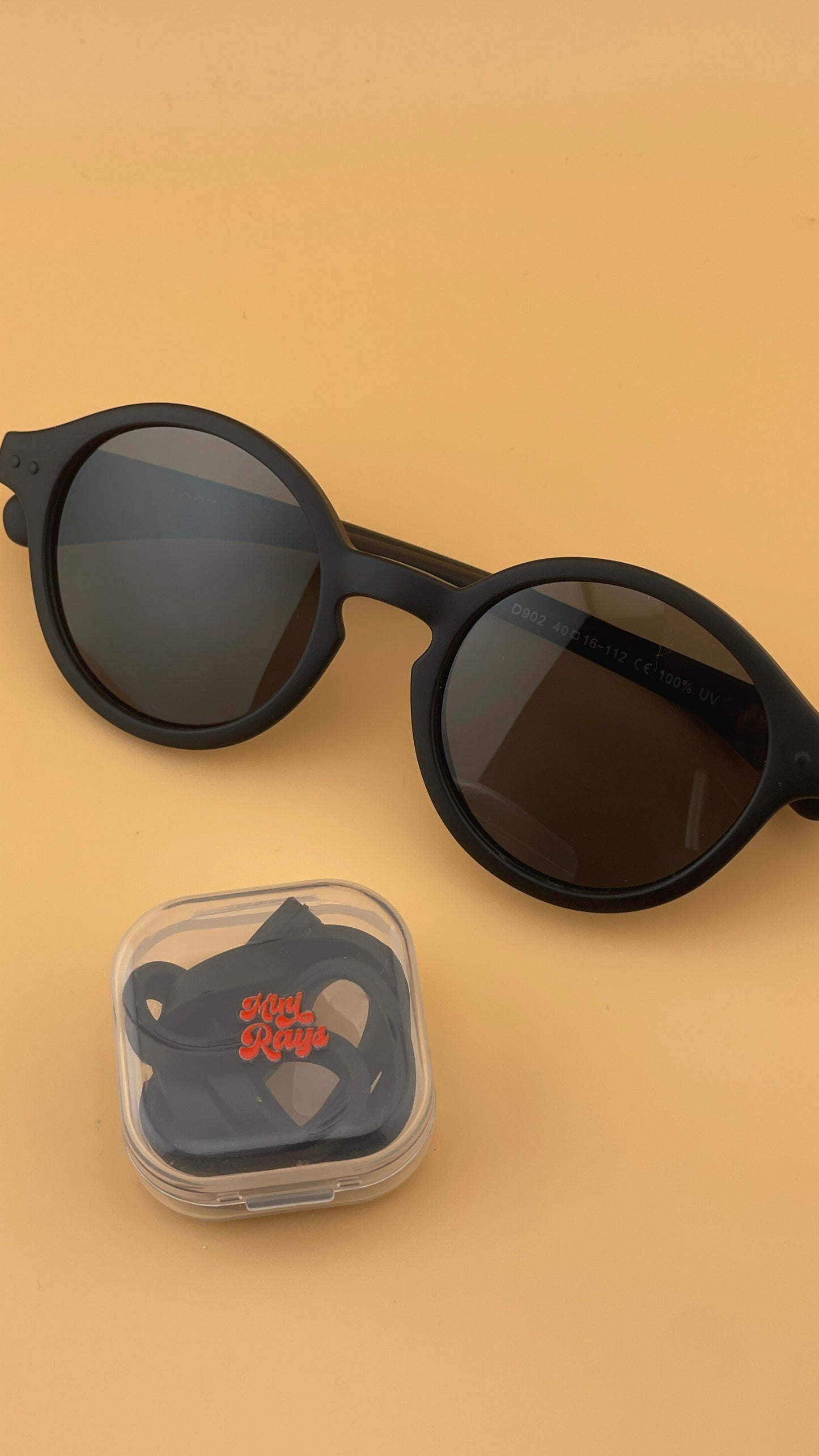 Black Mini Rays ~ Baby Sunglasses (0–3 Years)