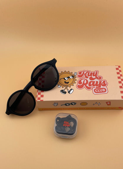 Black Mini Rays ~ Baby Sunglasses (0–3 Years)